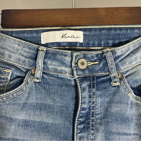 KanCan Estilo Stone Wash Distressed Straight Leg Jeans Five Pocket Zip Front 25 - Picture 3 of 16